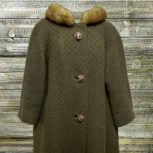 Vintage Ladies Wool Coat 60 S Plus Size Swing Coat